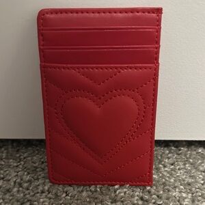 NWOT Red Quilted Card Holder